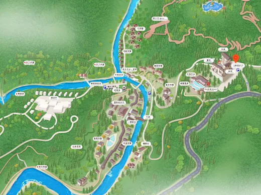 东成镇结合景区手绘地图智慧导览和720全景技术，可以让景区更加“动”起来，为游客提供更加身临其境的导览体验。